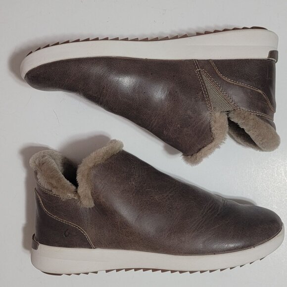NEW Malua Hulu Olukai Slip On Boots Womens 9 Brown Fur Sneaker - Picture 2 of 9